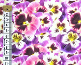 Little Johnny Pansies Purple 100% Cotton 150cm Wide Digitally Printed Fabric Ideal for Crafting, Sewing, Patchwork, Dressmaking